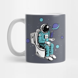 Poopin Space Astronaut Color Funny Space Gift Mug